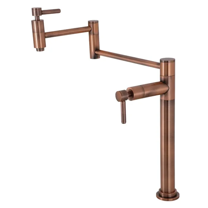 Concord Deck Mount Pot Filler Faucet, Antique Copper | Kingston Brass