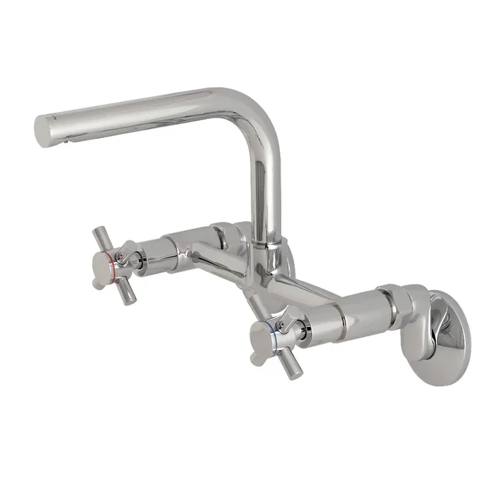 Concord Double-Handle Wall-Mount Bridge Kitchen Faucet – Polished Chrome