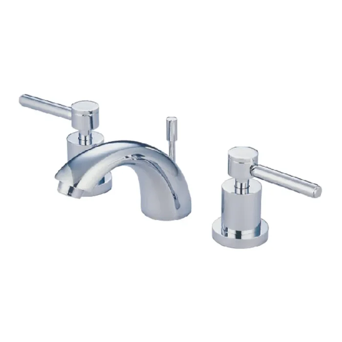 Concord Mini-Widespread Bathroom Faucet with Brass Pop-Up Drain – Polished Chrome