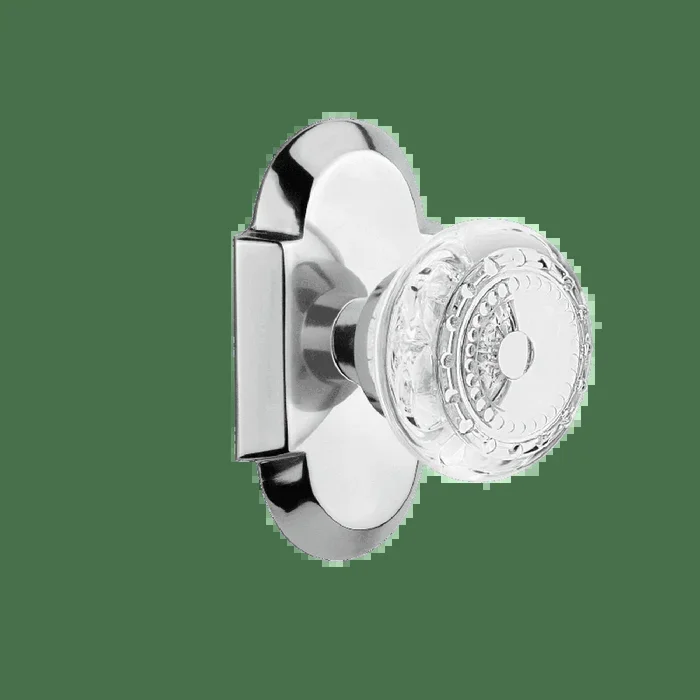 Cottage Short Plate with Crystal Meadows Knob in Bright Chrome – Nostalgic Hardware
