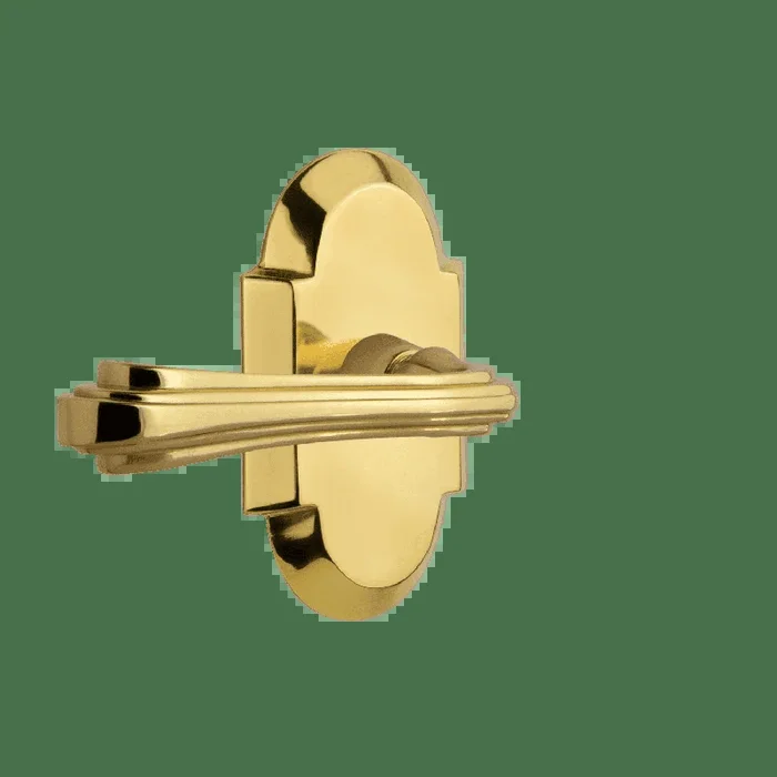 Cottage Short Plate with Fleur Lever – Polished Brass – Nostalgic