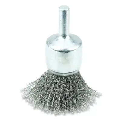 Crimped Wire Solid End Brush, Steel, 3/4 in dia x 0.006 in Wire, 22000 RPM
