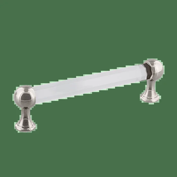 Crystal Handle Pull 5″ On Center in Polished Nickel – Nostalgic Vintage Cabinet Hardware