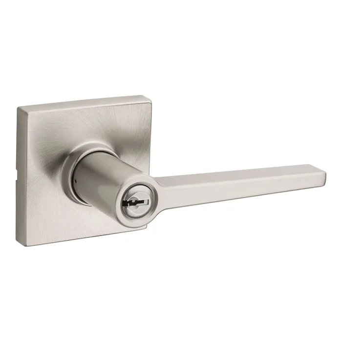 Daylon Lever with Square Rose Storeroom Lock – Satin Nickel Finish