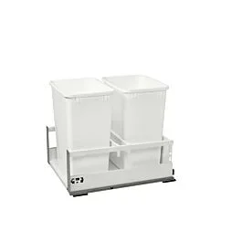 Dbl 35 QT Tandem Pullout Waste Container, 18-1/2 X 22-1/2 X 19 in