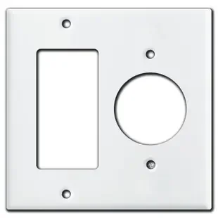 Decor Rocker + 1.62″ 20A TL Outlet Wall Plate – White