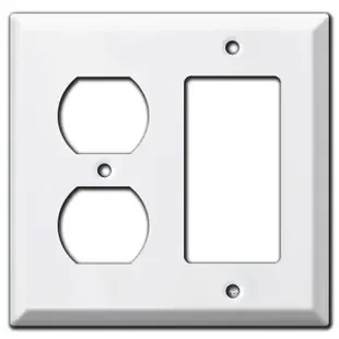 Deep Decora + Duplex Outlet Cover Plate – White