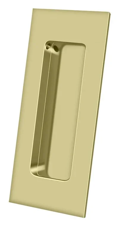 Deltana Flush Pull, Rectangular, HD, 4″ x 1-7/8″ x 7/16″, Solid Unlacquered Brass