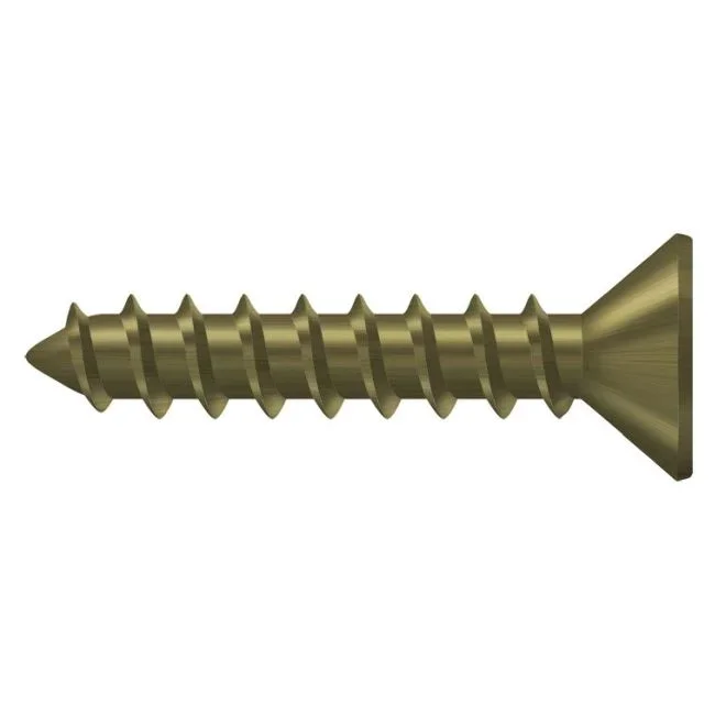 Deltana Wood Screw, Steel, 10″ x 1″, Antique Brass
