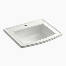 DISCONTINUED Archer 22-3/4″ rectangular drop-in bathroom sink Vitreous China, in Dune with 1 Faucet Hole