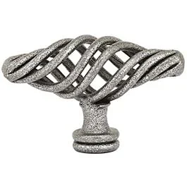 DISCONTINUED Emtek Wrought Steel Bastogne Satin Steel Cabinet Hardware Knob 2-3/8″ Diameter