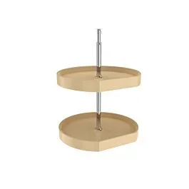 DISCONTINUED Rev-A-Shelf 2-Shelf Almond Polymer D-Shape Lazy Susans, 20 X 20 X 24 to 31 in