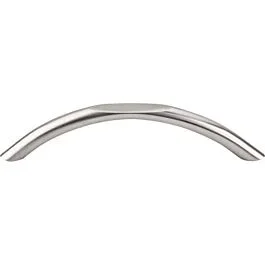 DISCONTINUED Top Knobs Curved Pull Contemporary Style 5-1/16 Inch (128mm) Center to Center, Overall Length 5-13/16″ Brushed Satin Nickel Cabinet Hardware Pull / Handle