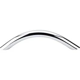 DISCONTINUED Top Knobs Curved Wire Pull Contemporary Style 3-3/4 Inch (96mm) Center to Center, Overall Length 4-9/16 Inch Polished Chrome Cabinet Hardware Pull / Handle