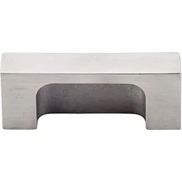 DISCONTINUED Top Knobs Modern Metro Tab Pull Contemporary Style 2 Inch (51mm) Center to Center, Overall Length 2-1/2″ Brushed Stainless Steel Cabinet Hardware Pull / Handle