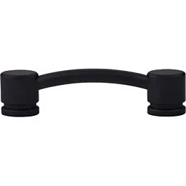 DISCONTINUED Top Knobs Oval Thin Pull Contemporary Style 3-3/4 Inch (96mm) Center to Center, Overall Length 4-3/4″ Flat Black Cabinet Hardware Pull / Handle
