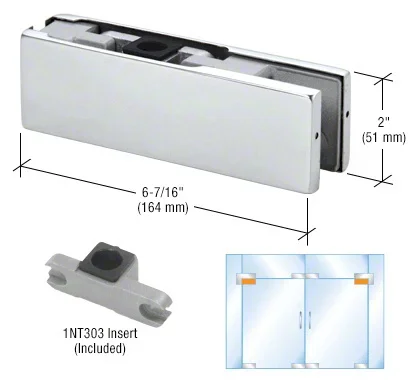 DORMAKABA Polished Stainless Top Door Patch Fitting with Pivot Insert for 3/4″ Glass