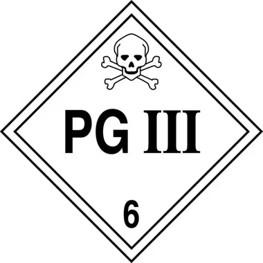 DOT Placard: Hazard Class 6 – PG III 10 3/4″ x 10 3/4″ Magnetic Vinyl 50/Pack – MPL604MG50