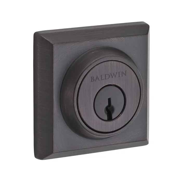 Double Cylinder Traditional Square Deadbolt – Baldwin Reserve – Venetian Bronze Finish