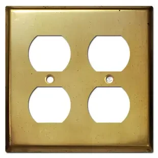 Double Duplex Receptacle Cover Plates – Raw Natural Brass