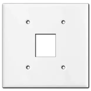 Double-Gang Center Snap-In Rocker Switch Wall Plate – White