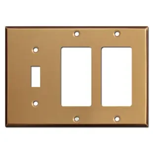 Double GFCI Single Toggle Wallplate – Satin Bronze