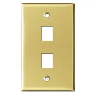 Double Phone Jack Faceplates – Polished Brass
