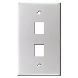 Double Phone Jack Switch Plates – Brushed Aluminum