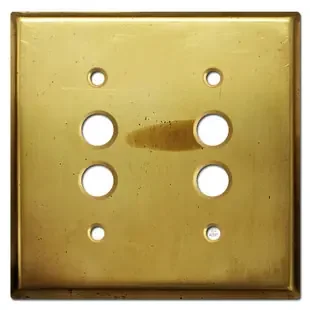 Double Pushbutton Switch Wall Plates – Unfinished Raw Brass