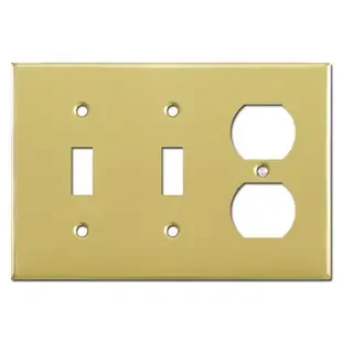 Double Toggle Outlet Cover Plates – Polished Brass