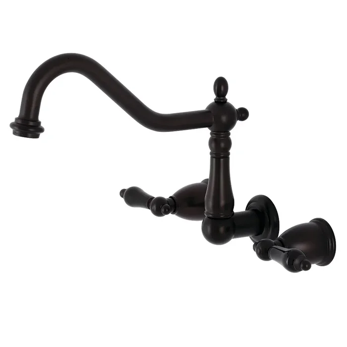 Duchess Double-Handle Wall-Mount Kitchen Faucet – Oil Rubbed Bronze by Kingston Brass