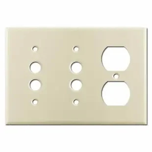 Duplex Outlet 2-Pushbutton Light Switch Covers – Ivory