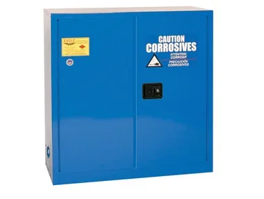 Eagle Acid and Corrosive Metal Safety Cabinet – 30 Gallon – 1 Shelf – 2 Door – Sliding Self Close – Blue – CRA30X