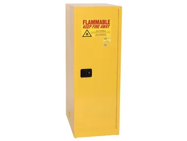 Eagle Deep Space Saver Flammable Liquid Cabinet – 48 Gallon – 3 Shelves – 1 Door – Manual Close – Yellow – 1946X