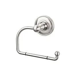 Edwardian Bath Tissue Hook Beaded Backplate, Brushed Satin Nickel