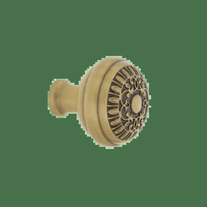Egg And Dart Brass 1 3/8″ Cabinet Knob in Antique Brass – Nostalgic Vintage Door Hardware