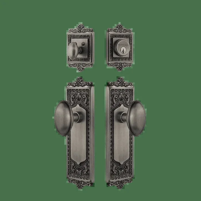 Egg Dart Entry Set with Homestead Knob – Antique Pewter