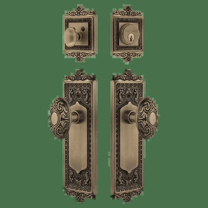 Egg Dart Entry Set with Victorian Knob in Antique Brass – Nostalgic