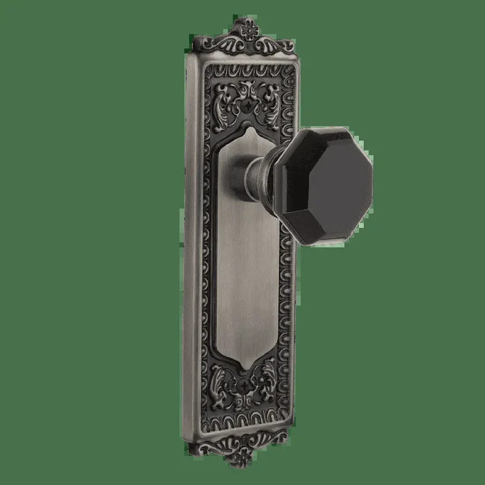 Egg Dart Long Plate with Black Waldorf Knob in Antique Pewter – Nostalgic