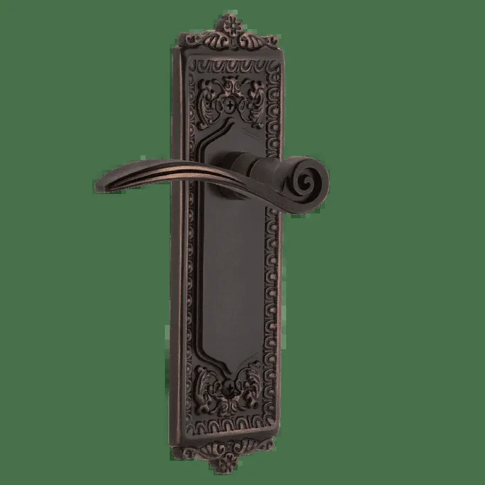 Egg Dart Long Plate with Swan Lever – Timeless Bronze – Nostalgic