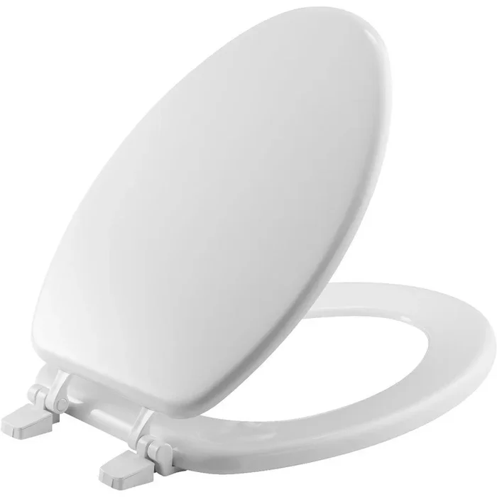 Elongated Closed Front Toilet Seat with Cover – White by Bemis