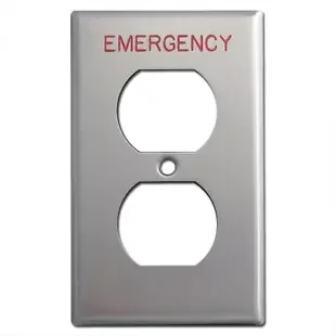 Emergency Duplex Outlet Cover for Crucial Location