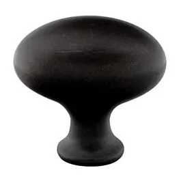 Emtek Brass Egg Flat Black Cabinet Hardware Knob 1-1/4″ Diameter