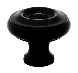 Emtek Brass Waverly Flat Black Cabinet Hardware Knob 1″ Diameter