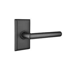 Emtek Concealed, Privacy, Stuttgart Lever with Rectangular Rosette, Flat Black