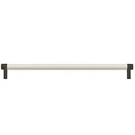 Emtek Select 12″ (305mm) Center to Center, Appliance Pull with Rectangular Stem in Oil Rubbed Bronze and Smooth Bar in Satin Nickel Finish