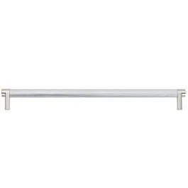 Emtek Select 12″ (305mm) Center to Center, Appliance Pull with Rectangular Stem in Polished Nickel and Knurled Bar in Polished Chrome Finish