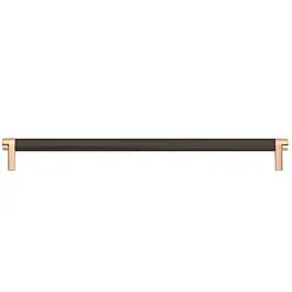 Emtek Select Back to Back 12″ (305mm) Center to Center, Appliance Pull with Rectangular Stem in Satin Copper and Knurled Bar in Oil Rubbed Bronze Finish