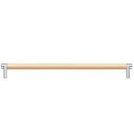 Emtek Select Back to Back 12″ (305mm) Center to Center, Appliance Pull with Rectangular Stem in Polished Chrome and Smooth Bar in Satin Copper Finish