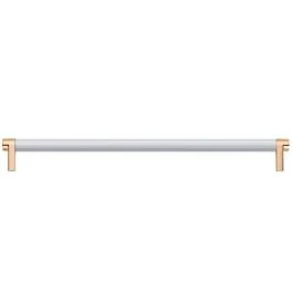 Emtek Select Back to Back 36″ (914mm) Center to Center, Appliance Pull with Rectangular Stem in Satin Copper and Smooth Bar in Polished Chrome Finish